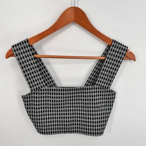 REFORMATION Jodie Black Plaid Cropped Tank // XS - Picture 2 of 8